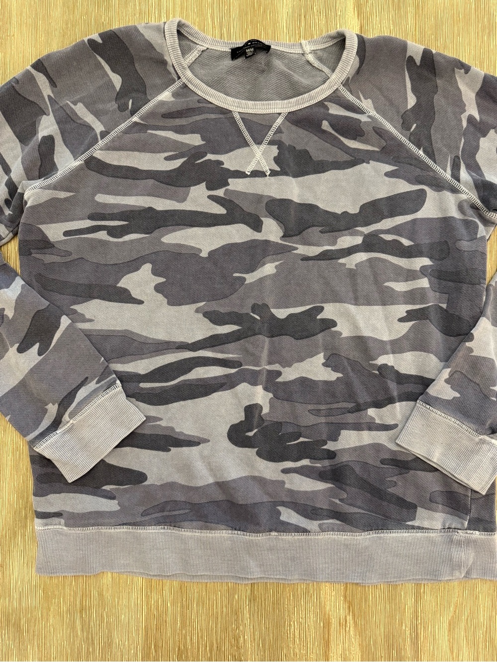 Lucky Brand Gray Pullover camouflage raglan long sleeve Sweatshirt medium
